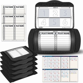 5 Pack Wristbands with Stickers, Cards, Easy Clean Wristbands for Plays, Quarterback Wristband Playbook for Youth Football Gear
