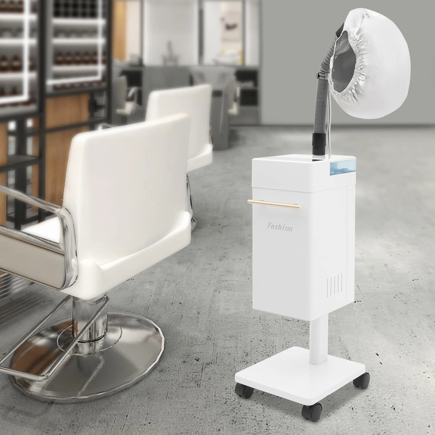 650W Professional Hair Steamer Multifunctional Nano Steamer for Hair 110V Stand up Hair Steamer for Deep Conditioning (White)