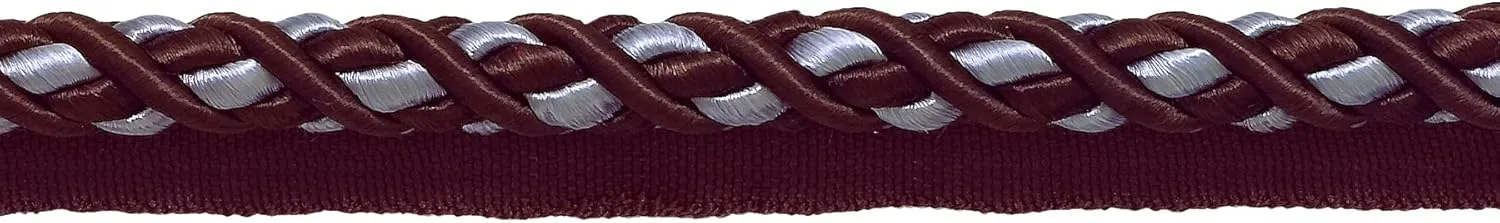 7/16" (1cm) Large Shiny Decorative Decorative Twisted Rope Cord with Lip | Cord Trim # 0716BL, Mocha Ice Blue #24B (Silver Blue, Light Blue, Mocha Brown) 5 Yard Value Pack (15 ft/4.5m)