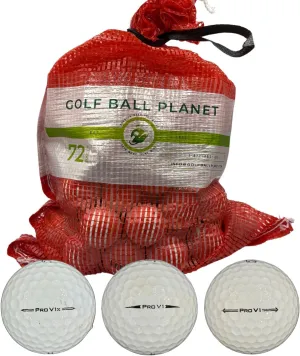 72 Pro V1/Pro V1x Used Recycled Golf Balls in Mesh Bag 3A/2A Condition