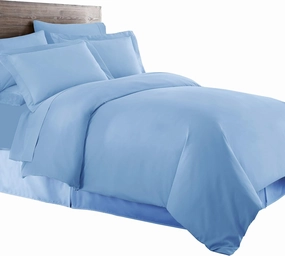 8 Piece Bed in a Bag Full Size Set Includes: Cotton Blend, 650TC Solid Blue (Sheet Set   Duvet Cover Set)   All Season White Down Alternative Comforter