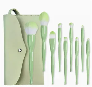 9 Twisted Waist Series Makeup Brush Set Beauty Tools(Green)