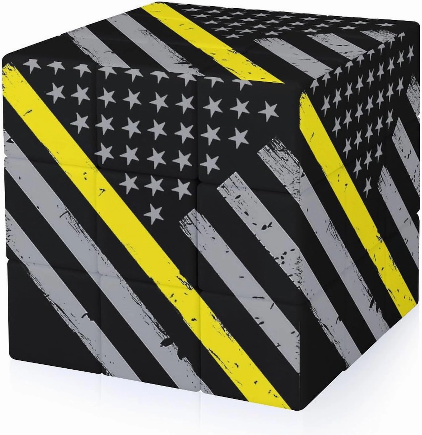 911 Dispatcher Thin Gold Line Flag Funny 3x3x3 Cube Smooth Lightweight Puzzle for Adult Graphic Printing Travel