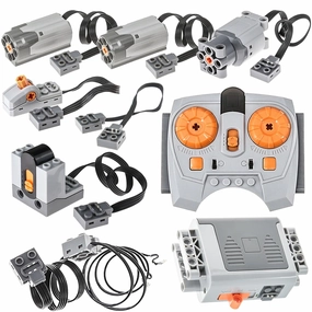 9Pcs Power-Function-Motor-Set Compatible with Technic-Parts.8881 Battery Box 8883 M Motor IR Receiver Controlled Set