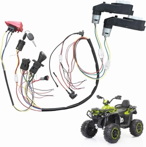 ﻿ 6V 12V 18V 24V DIY Wires Harness Conversion Kit for Kid's Ride On Toys Electric Car,Set of Wire Harness Switch Motor Gearbox for Power Wheels Upgrade Trax Replacement Parts (12V)
