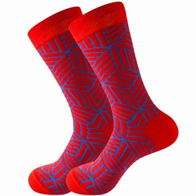 'Cube Pattern' Crew Socks