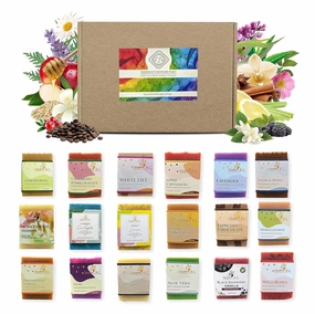 [Updated] 18 Assorted Scents - Some for Body & Some of Body & Face Bar Soap Bundle, Handmade Bath Soap, Moisturizing Bar Soap W/Beeswax, Rice Bran Oil, & Natural Base Oils, 28 oz -Sunshine & K Handmade Soaps
