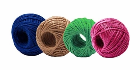 AAYU Jute Burlap Twine Balls Large and Heavy | 3 Ply (150 Feet) 4 Ball Set Natural, Green, Purple, Red Colors Rope for DIY Crafts, Gift Wrapping, Decoration