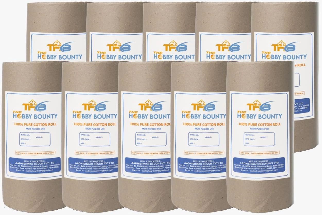 Absorbent Pure Cotton Roll 44.1 Lbs Rolled Cotton Ball Multipurpose Soft Cotton Use for Surgical First Aid Saloon Makeup Remover Beauty and Baby Care Roll 100 Gram (Pack of 200)