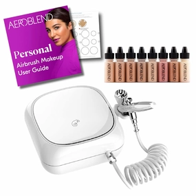 Aeroblend Airbrush Makeup Personal Starter Kit - Tan Foundation - With 8 Color Set