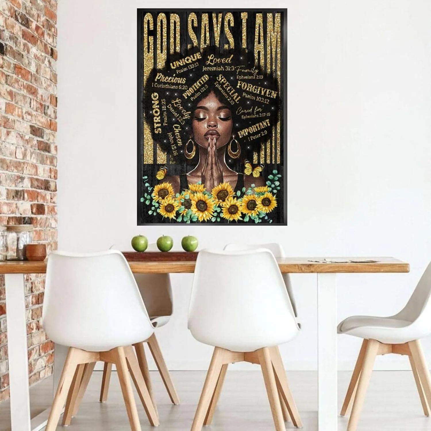 African American Inspirational Jigsaw Puzzles for Adults 1000 Pieces Black Girl Motivational Jigsaw Puzzles for Adults Fun Family Game Motivational Toy Educational Intellectual