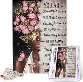 African American Inspirational Jigsaw Puzzles for Adults 500 Pieces Black Girl Motivational Jigsaw Puzzles for Adults Fun Family Game Motivational Toy Educational Intellectual