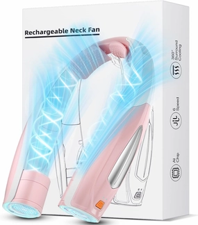 AI Neck Fan, 6 Speeds Adjustable Portable Personal Fan Rechargeable, 6000 mAh Battery Faster Cooling Wearable, Ultra Quiet for Home, Office, Travel, Outdoor