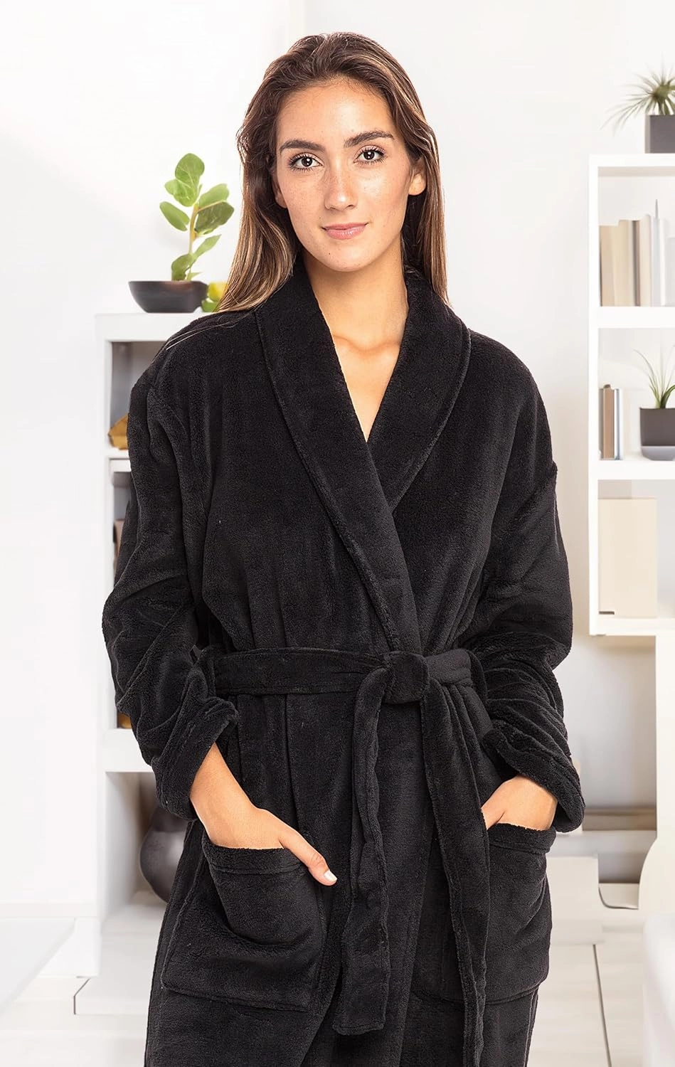 Alexander Del Rossa Womens Robe, Long Plush Robes for Women Bathrobe, Plus Size Robe, Bathrobe for Women