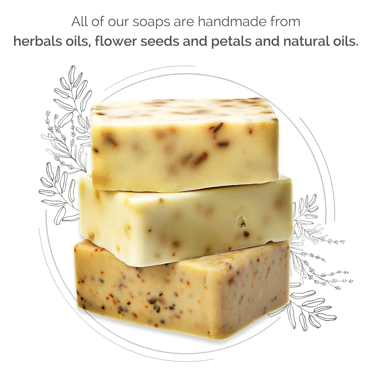 All Natural Set of Soap Bars, Rose, Lavender, Olive Oil with Wooden Soap Dish, Assortment of Natural Hand-Made Soaps, Made in Europe