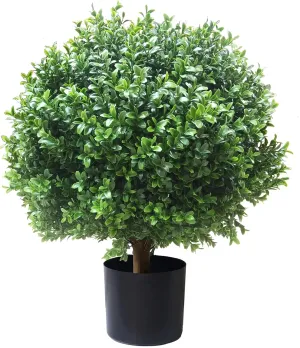 ALL SEASON GREEN 24''T Boxwood Ball Shaped Topiary Home & Garden Potted Artificial Shrubs Tree (1 PC)