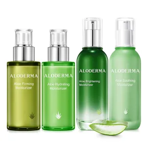 Aloderma Aloe Face Moisturizer Set, 4 Pieces - Hydrating Moisturizer, Firming Moisturizer, Soothing Moisturizer, Brightening Moisturizer