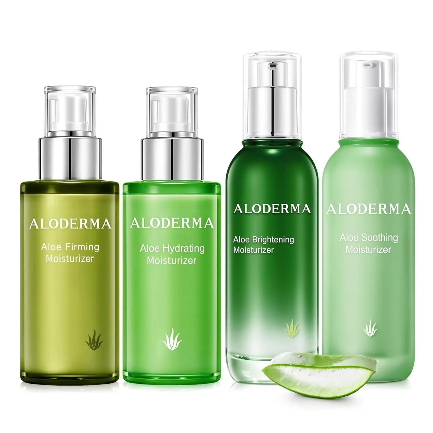 Aloderma Aloe Face Moisturizer Set, 4 Pieces - Hydrating Moisturizer, Firming Moisturizer, Soothing Moisturizer, Brightening Moisturizer