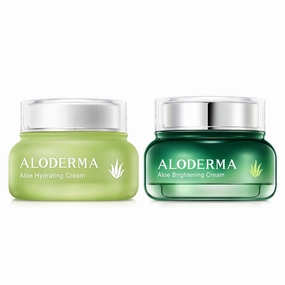 Aloderma Aloe Face Cream Set, 2 pieces - Hydrating Cream, Brightening Cream
