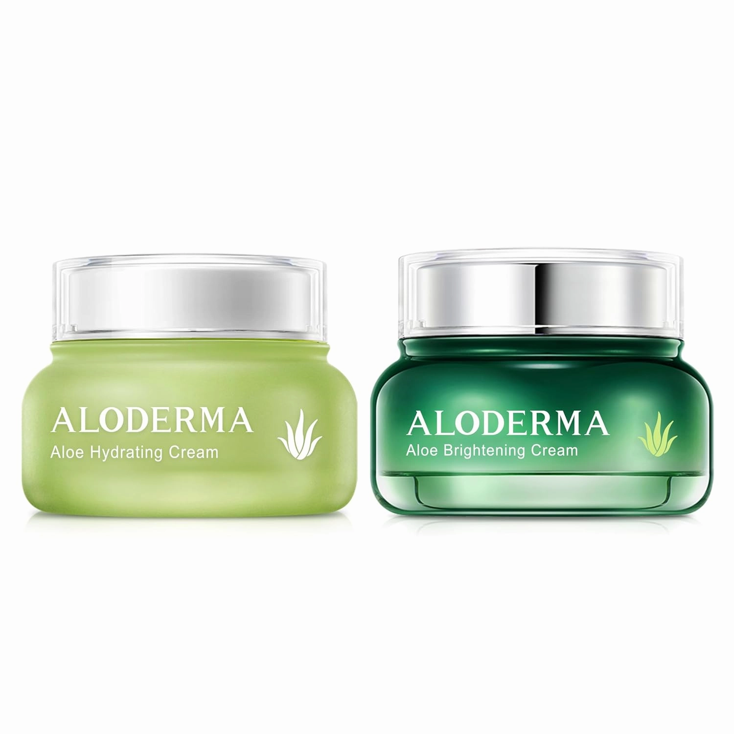 Aloderma Aloe Face Cream Set, 2 pieces - Hydrating Cream, Brightening Cream