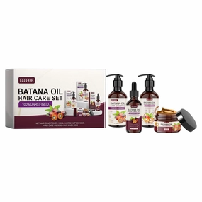 AMALIA Batana Oil Hair Care Set, Batana Oil for Hair Growth, 100% Unrefined Natural Treatment, 4-Piece Set with Shampoo, Conditioner, HairOil and Mask,Prevents Loss for Men & Women