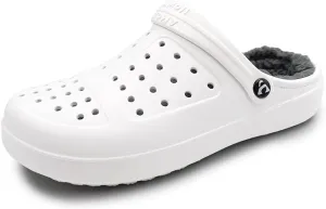 Amoji Unisex Winter Fleece Clog Fur Lined Garden Shoes House Slippers D8818