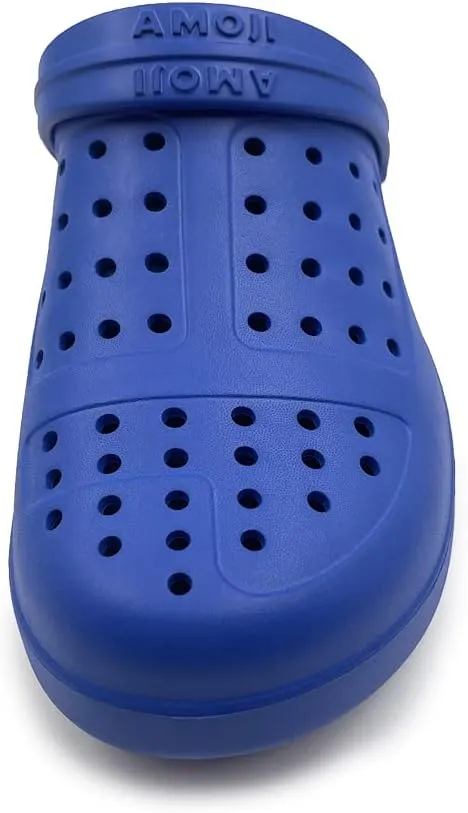 Amoji Unisex Winter Fleece Clog Fur Lined Garden Shoes House Slippers D8818