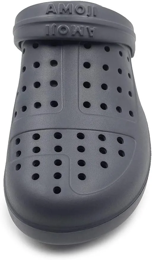Amoji Unisex Winter Fleece Clog Fur Lined Garden Shoes House Slippers D8818