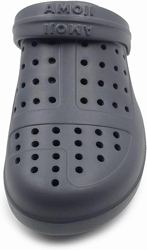 Amoji Unisex Winter Fleece Clog Fur Lined Garden Shoes House Slippers D8818