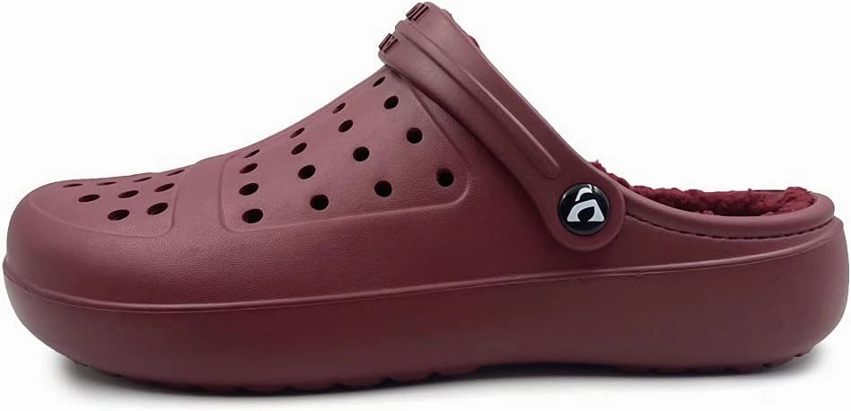 Amoji Unisex Winter Fleece Clog Fur Lined Garden Shoes House Slippers D8818