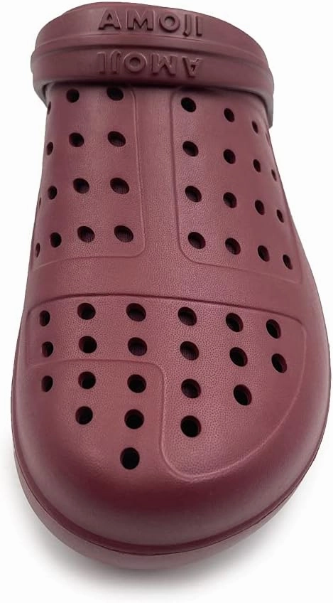 Amoji Unisex Winter Fleece Clog Fur Lined Garden Shoes House Slippers D8818