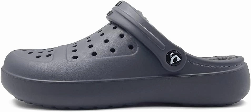 Amoji Unisex Winter Fleece Clog Fur Lined Garden Shoes House Slippers D8818