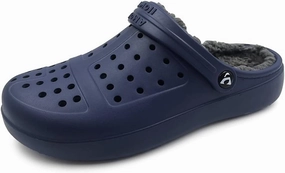 Amoji Unisex Winter Fleece Clog Fur Lined Garden Shoes House Slippers D8818