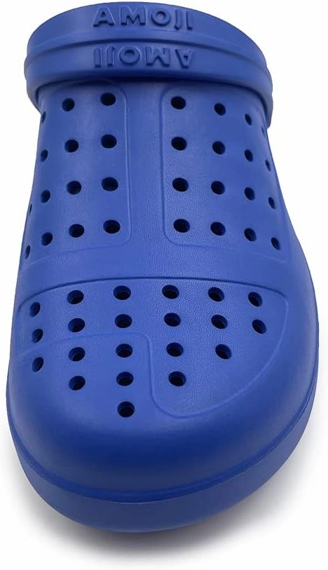 Amoji Unisex Winter Fleece Clog Fur Lined Garden Shoes House Slippers D8818