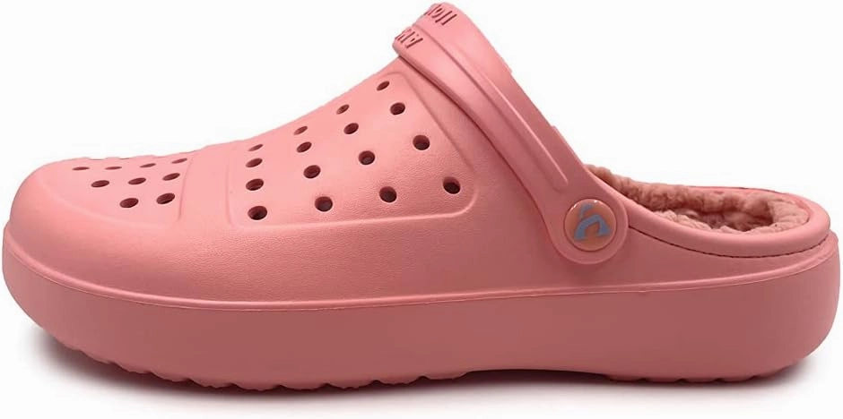 Amoji Unisex Winter Fleece Clog Fur Lined Garden Shoes House Slippers D8818