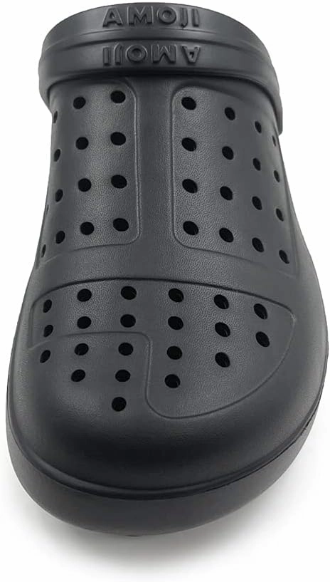 Amoji Unisex Winter Fleece Clog Fur Lined Garden Shoes House Slippers D8818