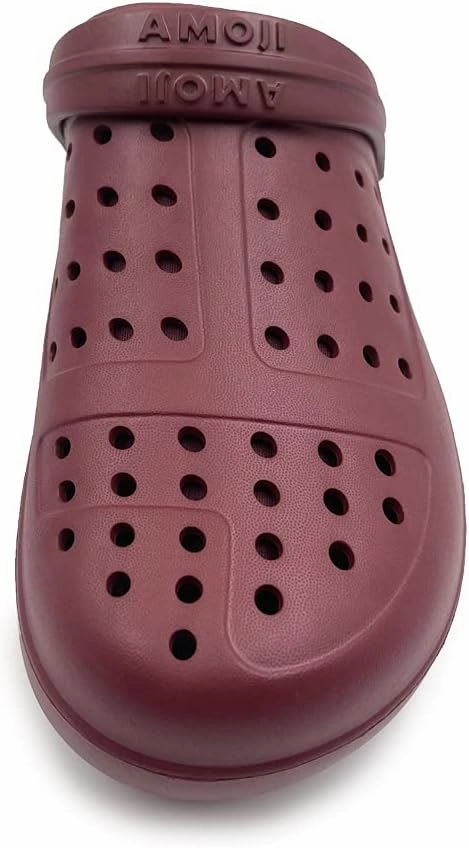 Amoji Unisex Winter Fleece Clog Fur Lined Garden Shoes House Slippers D8818