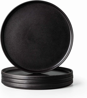 AmorArc Stoneware Dinner Plates Set of 4, 10.5 Inch Reactive Matte Glaze Ceramic Plates Set, Modern Dinnerware Dish set for Kitchen, Microwave, Dishwasher Safe, Scratch Resistant.
