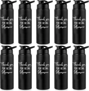 Amyhill 10 Pack Thank You Appreciation Gifts Reusable Bottle Aluminum Water Bottle Gym Water Bottle Lightweight Sports Water Bottle Leakproof Metal Water Bottle with Lid for Camping Hiking