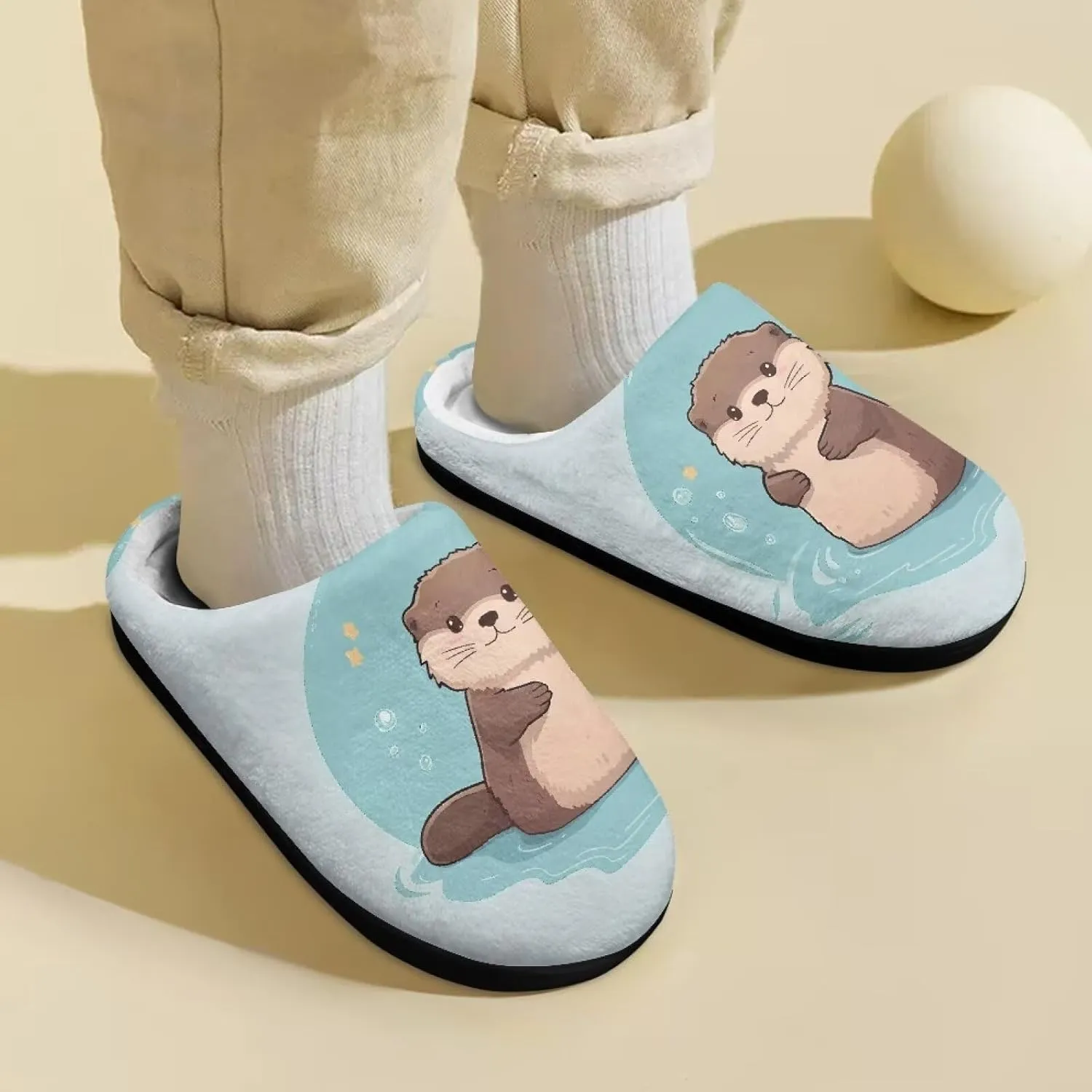 Animal Children's Plush Slippers Little Kids Comfy House Slippers Warm Winter Flannel Fuzzy Slippers Cute Indoor Shoes Non-Slip Slippers Size9-14.5