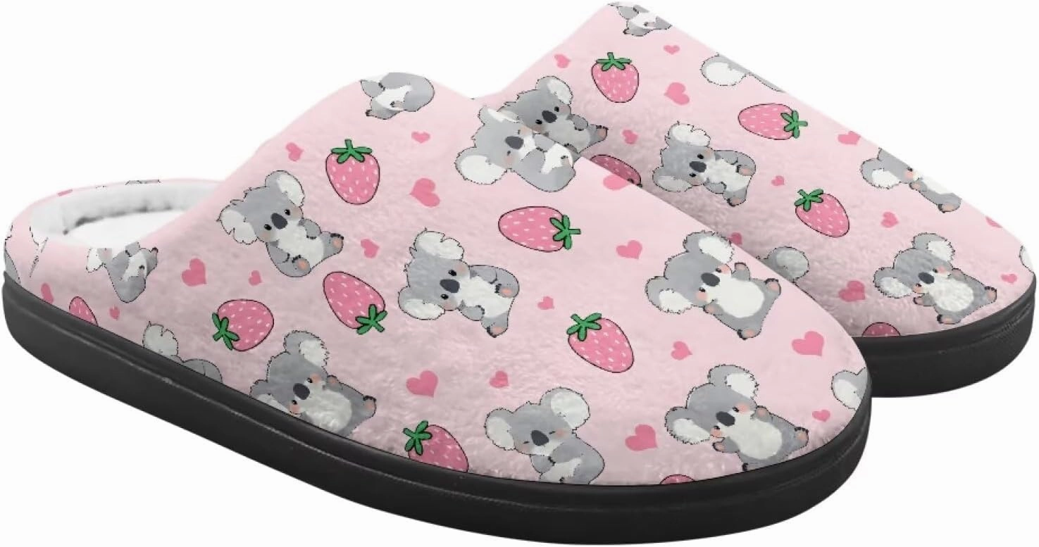Animal Children's Plush Slippers Little Kids Comfy House Slippers Warm Winter Flannel Fuzzy Slippers Cute Indoor Shoes Non-Slip Slippers Size9-14.5