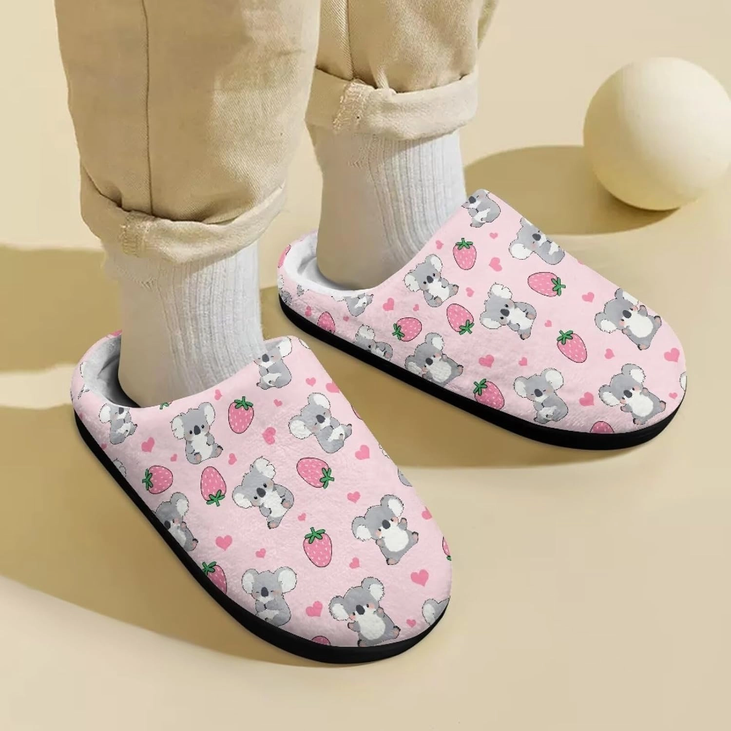 Animal Children's Plush Slippers Little Kids Comfy House Slippers Warm Winter Flannel Fuzzy Slippers Cute Indoor Shoes Non-Slip Slippers Size9-14.5
