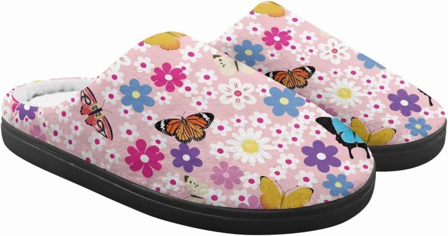Animal Children's Plush Slippers Little Kids Comfy House Slippers Warm Winter Flannel Fuzzy Slippers Cute Indoor Shoes Non-Slip Slippers Size9-14.5