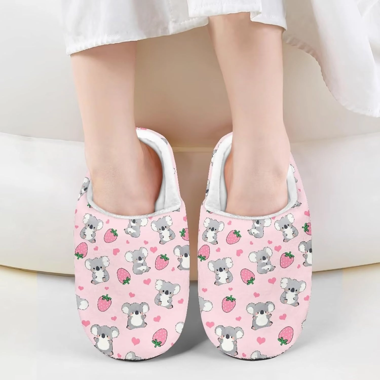 Animal Children's Plush Slippers Little Kids Comfy House Slippers Warm Winter Flannel Fuzzy Slippers Cute Indoor Shoes Non-Slip Slippers Size9-14.5