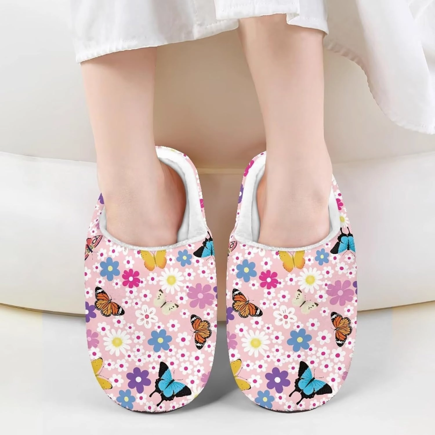 Animal Children's Plush Slippers Little Kids Comfy House Slippers Warm Winter Flannel Fuzzy Slippers Cute Indoor Shoes Non-Slip Slippers Size9-14.5