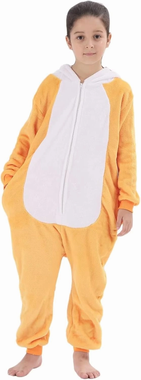 Animal Onesie Costumes for Kids Flannel Onesie Cosplay for Boys Girls Halloween Warm Plush One Piece