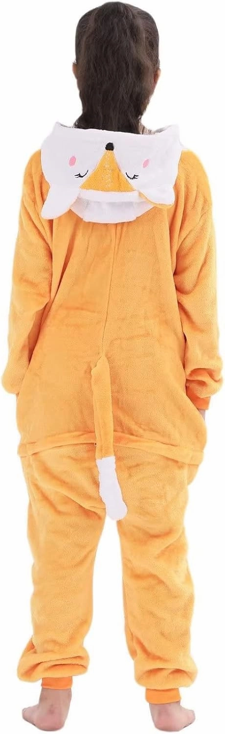 Animal Onesie Costumes for Kids Flannel Onesie Cosplay for Boys Girls Halloween Warm Plush One Piece