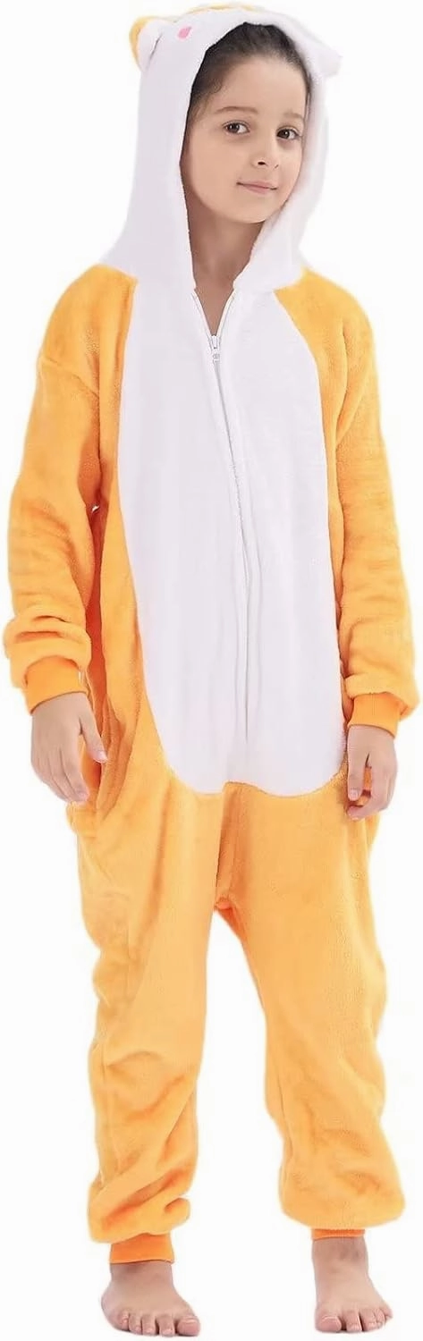Animal Onesie Costumes for Kids Flannel Onesie Cosplay for Boys Girls Halloween Warm Plush One Piece