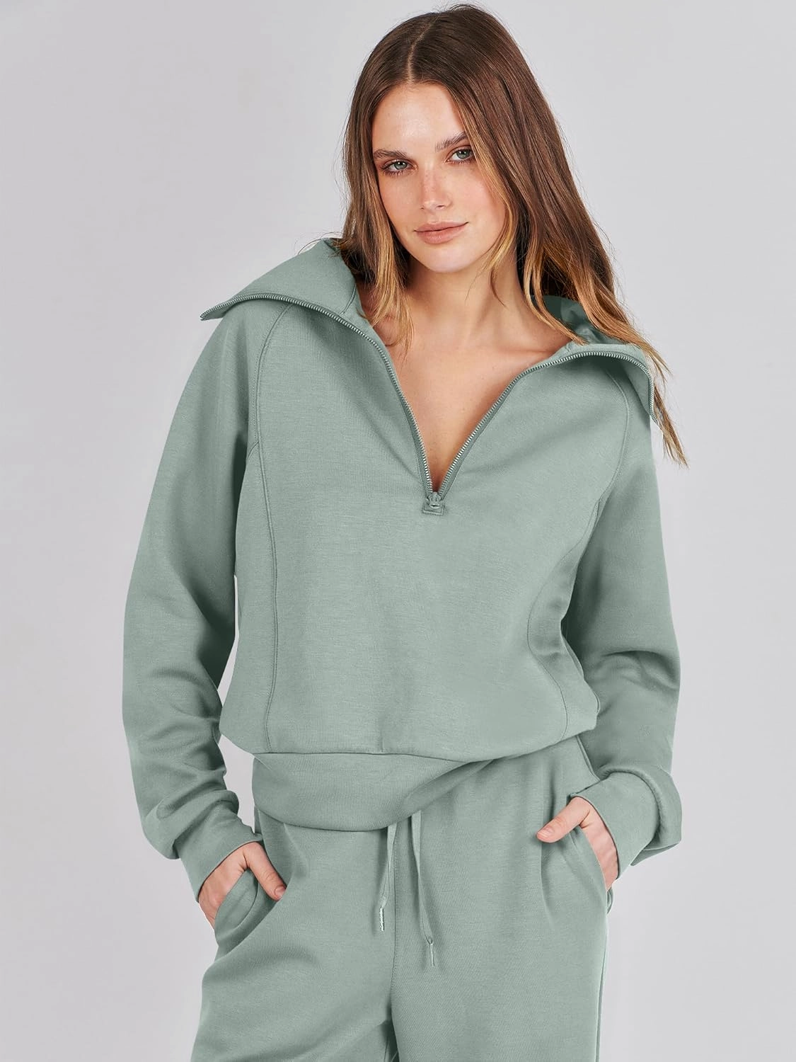 ANRABESS Women 2 Piece Outfits Sweatsuit Oversized Sweatshirt Sweatpants Tracksuit Sweat Lounge Matching Set 2025 Fall Trendy