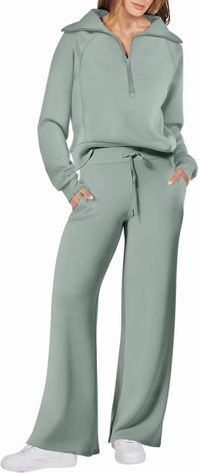 ANRABESS Women 2 Piece Outfits Sweatsuit Oversized Sweatshirt Sweatpants Tracksuit Sweat Lounge Matching Set 2025 Fall Trendy